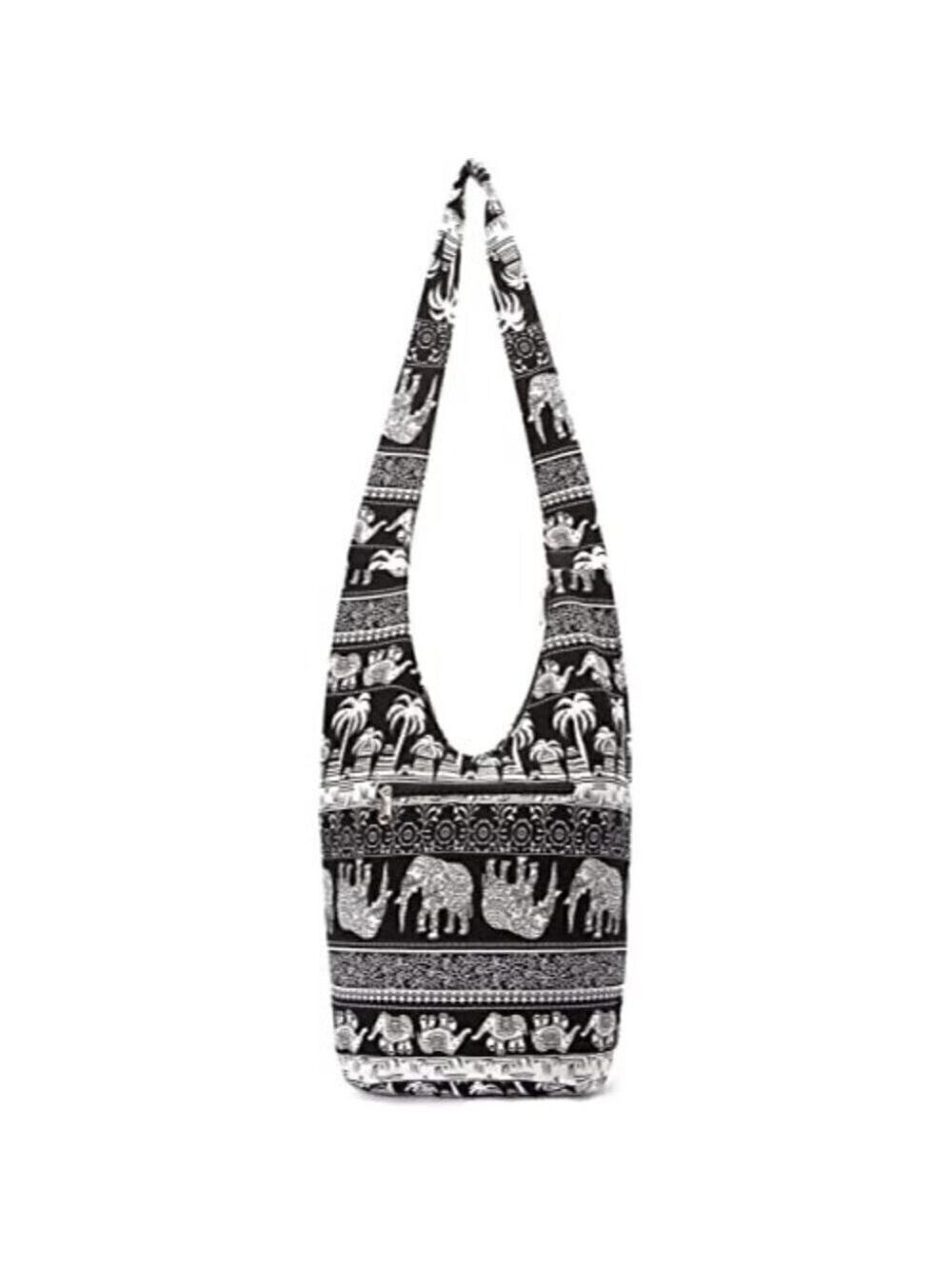 𝅺🆕 Hobo Fashion canvas Shoulder Bag Hippie Crossbody Bohemian Animal Print NWT